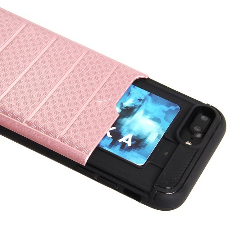 Чехол с вырезами под пластиковые карты для iPhone 7 Plus, 009464 Серебристый