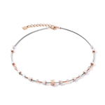 Колье Coeur de Lion White Rose Gold Silver 5023/10-1822 цвет белый, золотой