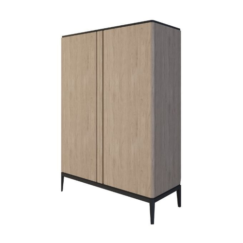 Шкаф 2-створчатый Иконс (беленый дуб/черный)