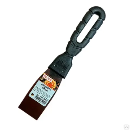 Шпатель с черной ручкой нерж.сталь 40мм DECOR 311-0040