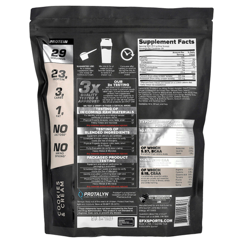 EFX Sports, Protalyn® изолят сывороточного протеина, печенье и крем, 907 г (2 фунта)
