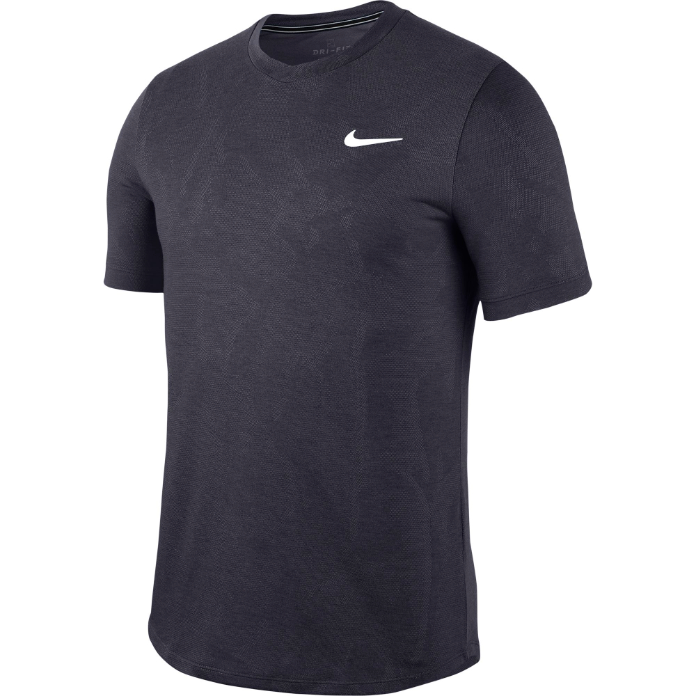 Футболка мужская теннисная Nike Court Dry Challenger Top SS - gridiron/white