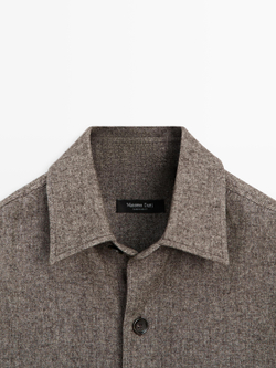 Massimo Dutti Тонкая кашемировая куртка с карманами, коричневый