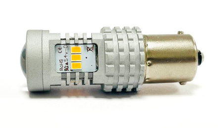 Светодиодная лампа PY21W 1156-3020-14SMD без полярности и со стабилизатором (оранжевый), 1шт