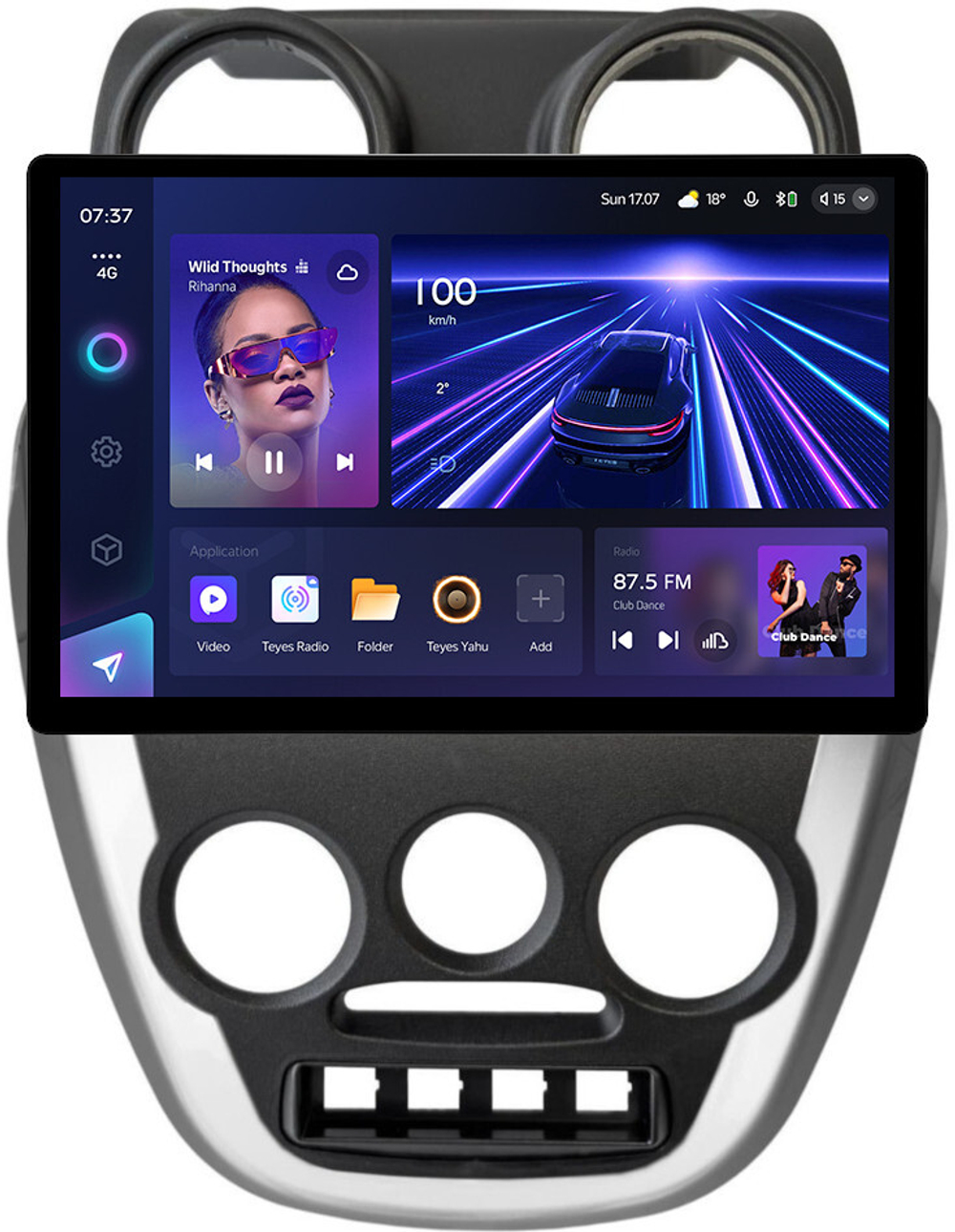 Магнитола для Lada Granta 2011-2018 (большая рамка) - Teyes CC3-2K монитор 13", QLED+2K, Android 10, ТОП процессор, 4G SIM-слот, CarPlay