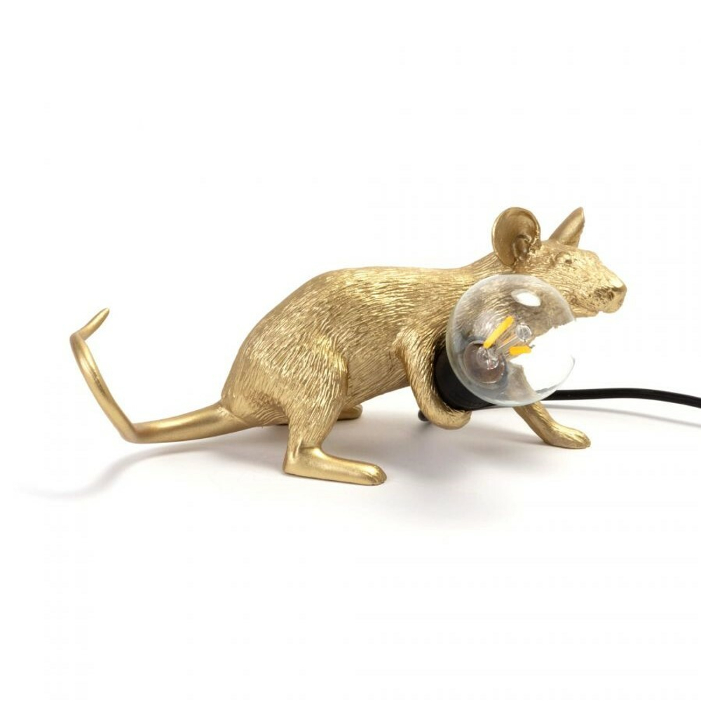 Настольная лампа Mouse Lamp Lyie Down Gold USB 15232