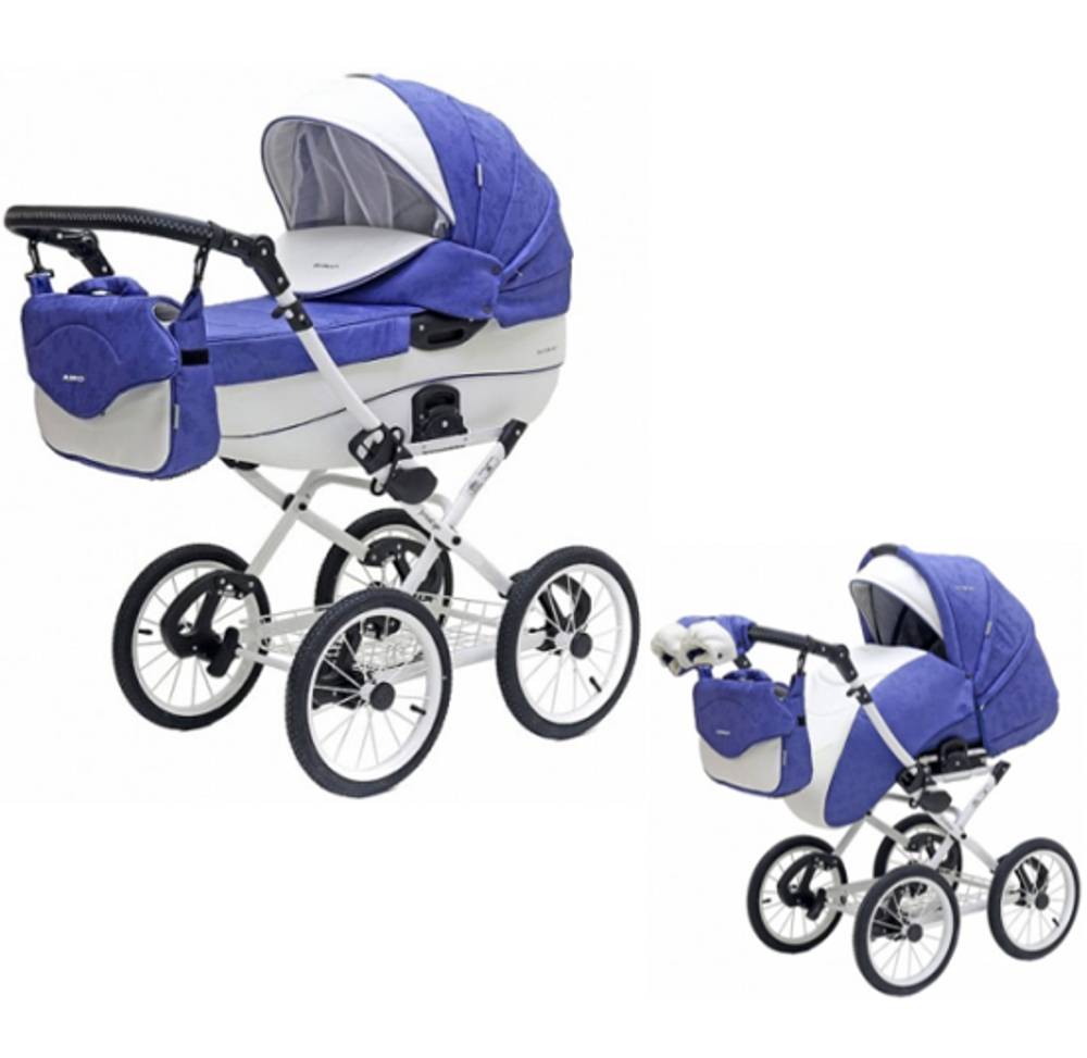 Детская коляска Riko Brano Ecco Prestige 2 в 1 (Светло-синий/белый)