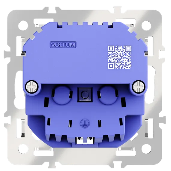 Механизм розетки с заземлением и защитными шторками 16А, с USB A+C, S70 vls0405m