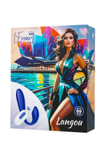 Синий вибратор для пар Langou с управлением через приложение (Цвет: синий)