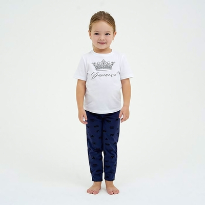 Пижама для девочек (футболка, брюки) KAFTAN "Crown" р.122-128 7096141, 1 шт.