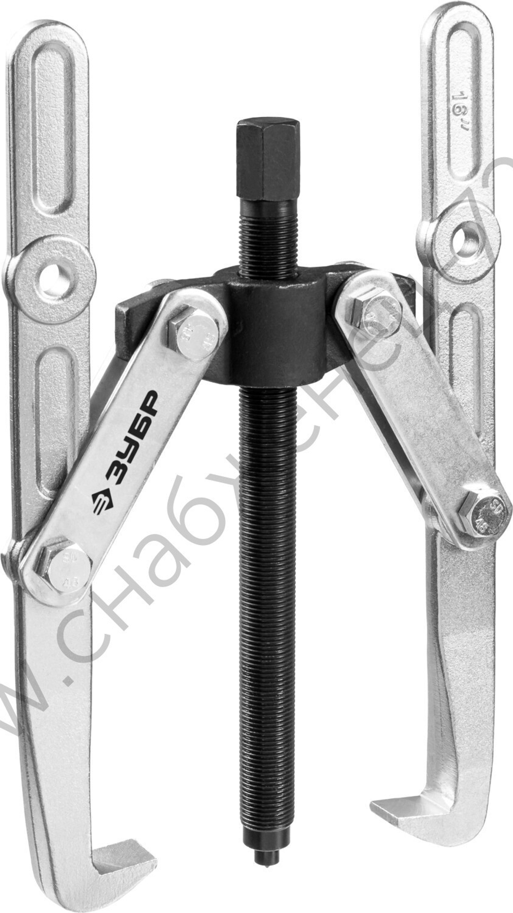 ЗУБР внешний d 55 - 390 мм, внутренний d 40 - 320 мм, шарнирный двухзахватный съемник с удлиненными захватами, Профессионал (43316-305)