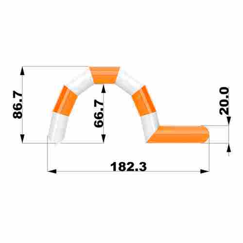 Надувная лестница для бассейна из ПВХ с бассейном, оранжевый, 1.82*1.1*0.87 м