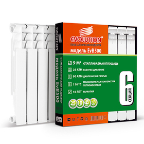 Радиатор биметаллический секционный Evolution CN-EV F EvB 500 (500 х 5 секций, подключение боковое)