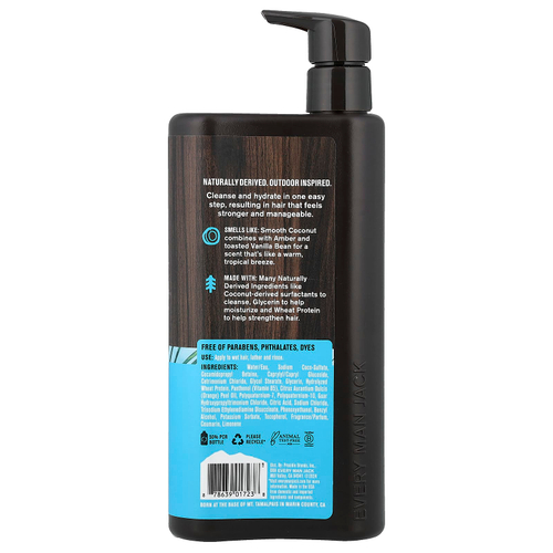 Every Man Jack, 2 в 1, шампунь и кондиционер, кокос и ваниль, 473 мл (16 жидк. унций)