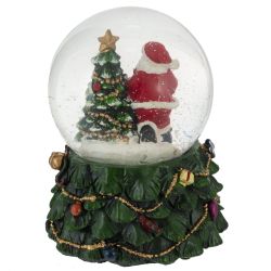 GAEM Фигурка декор в стекл шаре "Дед Мороз" ( подсв, муз, вьюга, AAAх3 н/п), D 10 см, L11 W11 H15 см