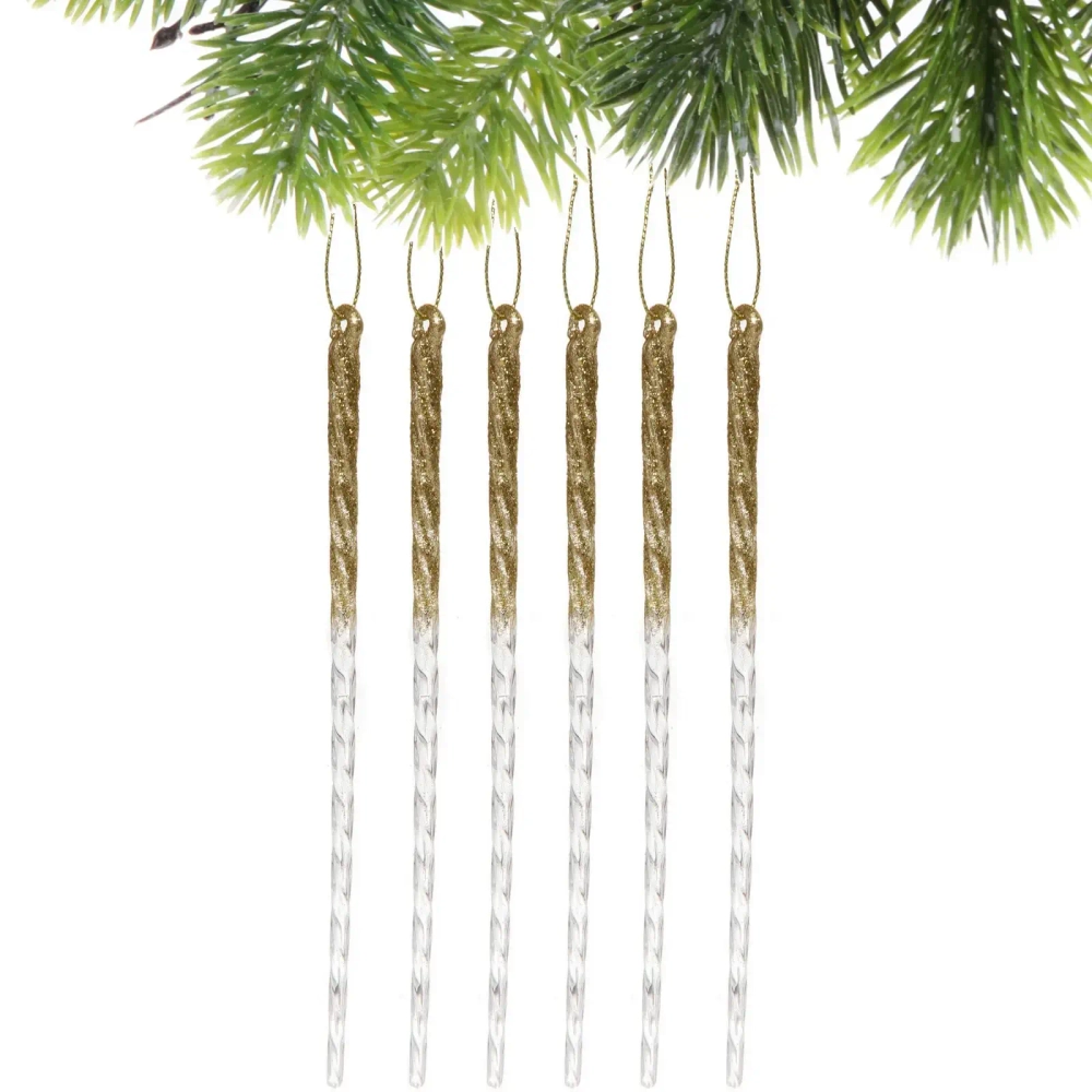 Подвеска «Снежный хрусталь» 18 см (набор 6 шт), Золото