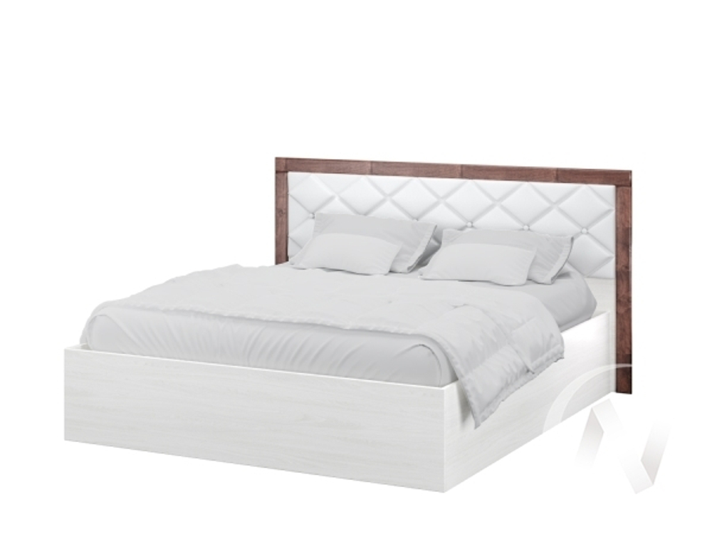 Кровать 1;4м Спальня Мадлен с осн. настил ЛДСП (ясень анкор светлый/дуб бомонд какао)