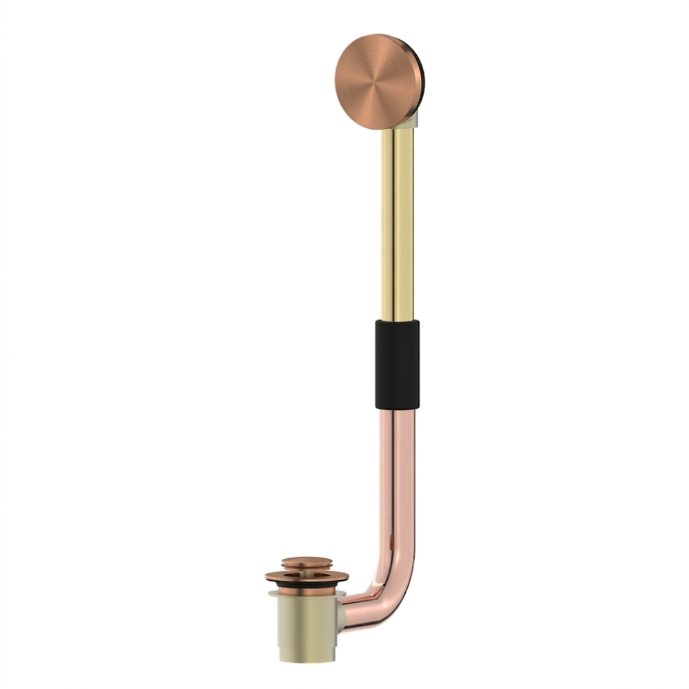 Донный клапан для ванны с переливом HAPA (цвет - медь браш. PVD) VAL.0003.BBCUPVD