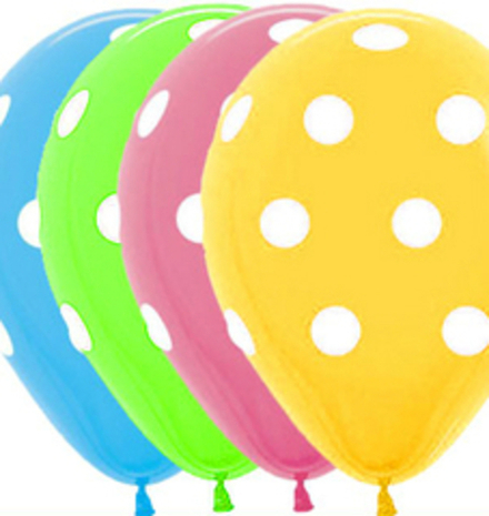 S 12" Кружки точки разноцветные