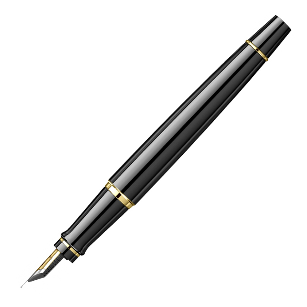 Перьевая ручка Waterman Reflections of Paris Expert DeLuxe Black GT, перо M, чернила: blue в подарочной коробке