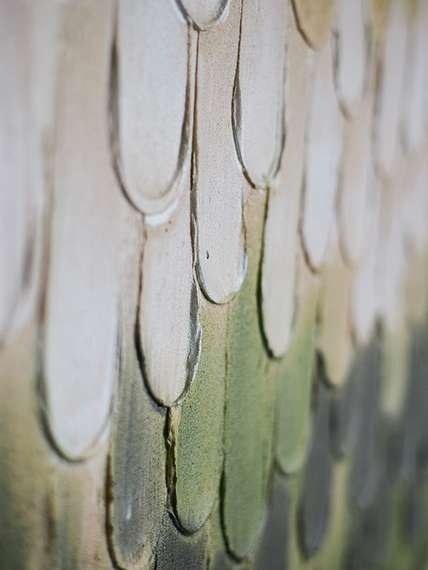 Панно декоративное с ручной росписью by feel, 140х70 см, хаки