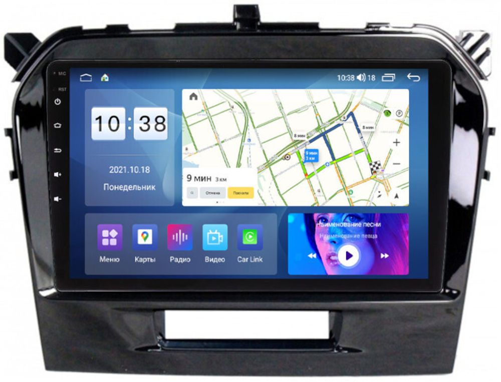 Магнитола для Suzuki Vitara 2015+ - Parafar PF996UHD на Android 13, QLED, ТОП процессор, 8Гб+128Гб, CarPlay, 4G SIM-слот