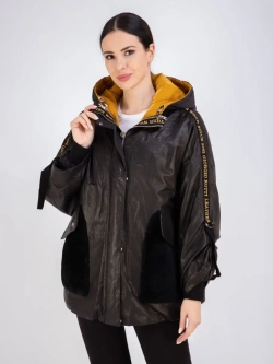 Куртка кожаная натуральная трансформер