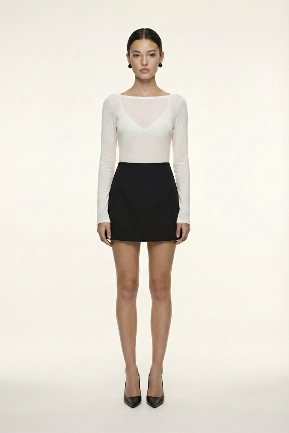 Юбка мини из костюмной ткани