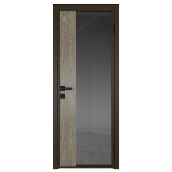 Межкомнатная дверь алюминиевая Profil Doors 7AG деорэ остеклённая со вставкой каштан темный