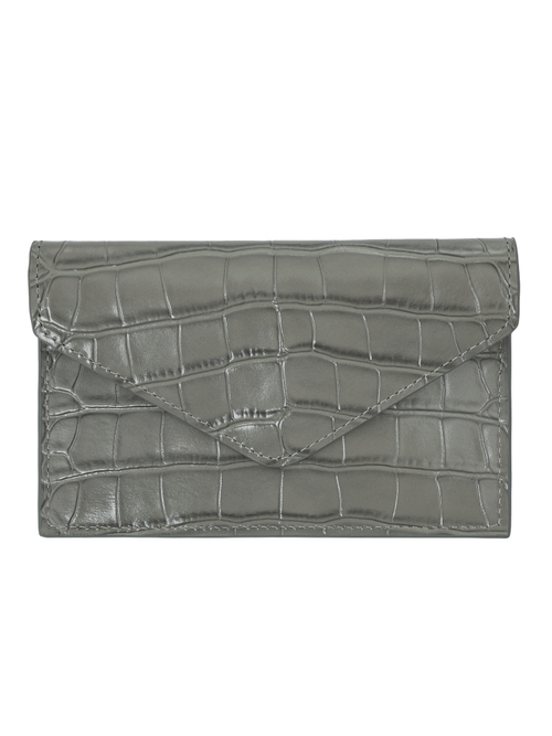 Картхолдер ENVELOPE CROCO серого цвета