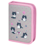 Пенал BRAUBERG 1 отделение полиэстер 21х14 см "Cat patches" (2 штуки в упаковке)