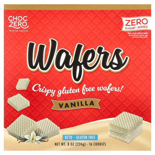 ChocZero, премиальное печенье, вафли, ваниль, 16 шт., 224 г (8 унций)
