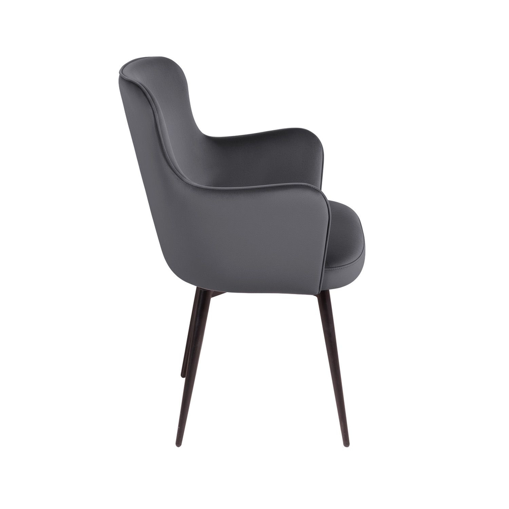 Стул c подлокотниками King, поворотный на 360 градусов, бархат серый 27