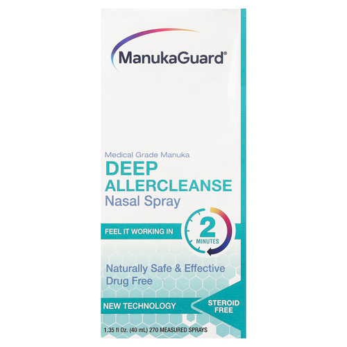 ManukaGuard, Manuka, медицинский спрей, для глубокого очищения носа, 40 мл (1,35 жидк. Унции)