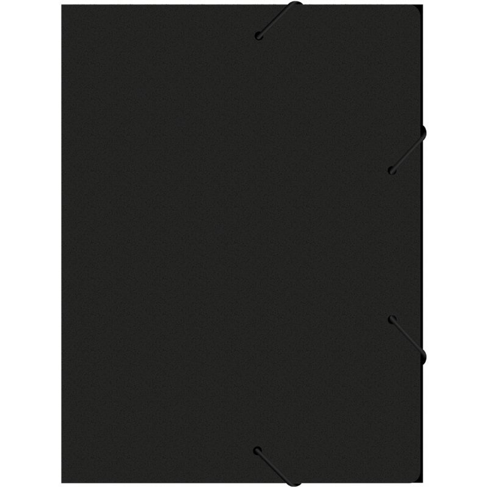 Папка-короб на резинке Бюрократ, А4 пластиковая, 500 мкм, корешок 25 мм., черная