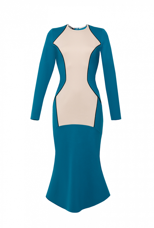 Трикотажное платье силуэта годе с отрезной талией 03-03-21 FW