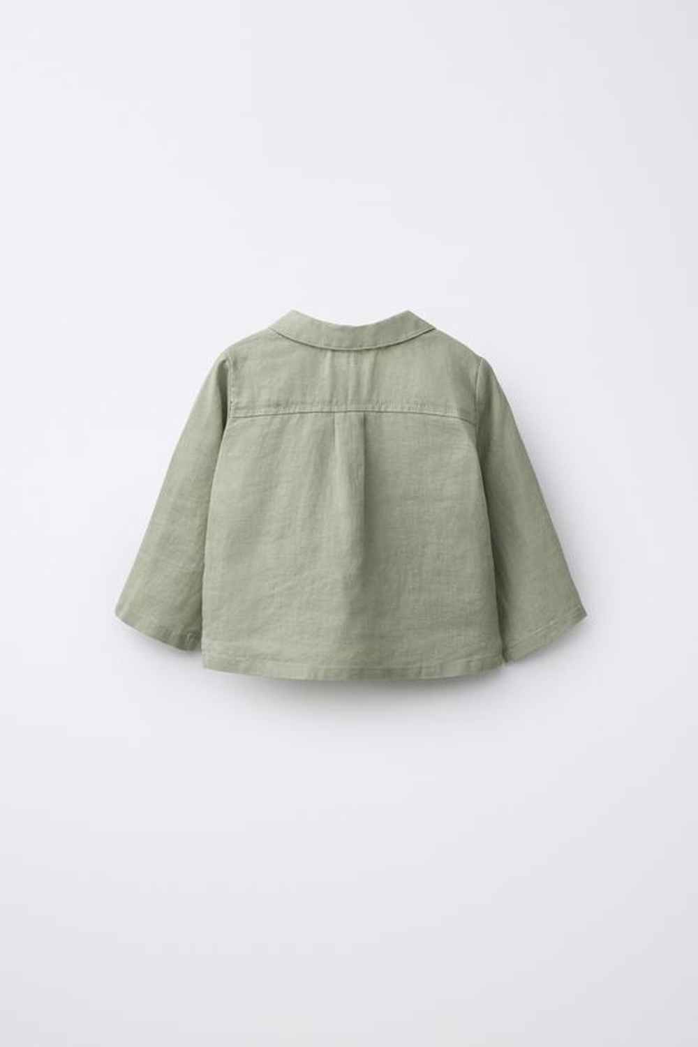 ZARA РУБАШКА ИЗ 100% ЛЬНА, ХАКИ