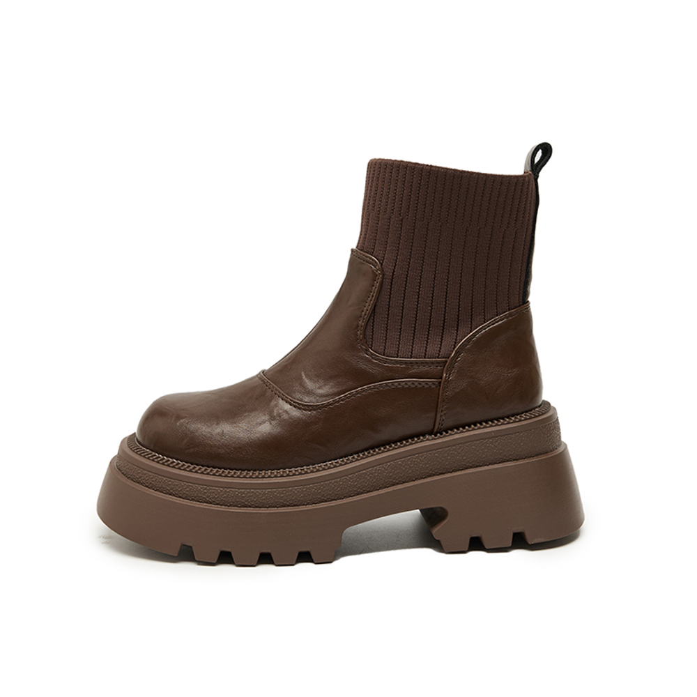 WESTLINK Stretch & Sock Boots Women"s Brown