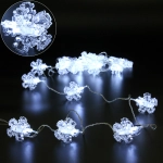 Гирлянда для дома 4,0 м 20 ламп LED с насадками СНЕЖИНКА Прищепка, прозрач.провод, Белый