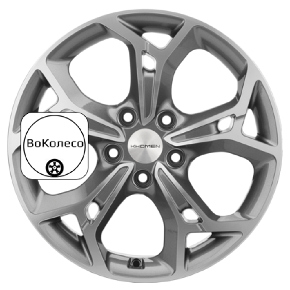 7x17/5x112 ET49 D57,1 KHW1702 (Octavia) Gray-FP Khomen Wheels