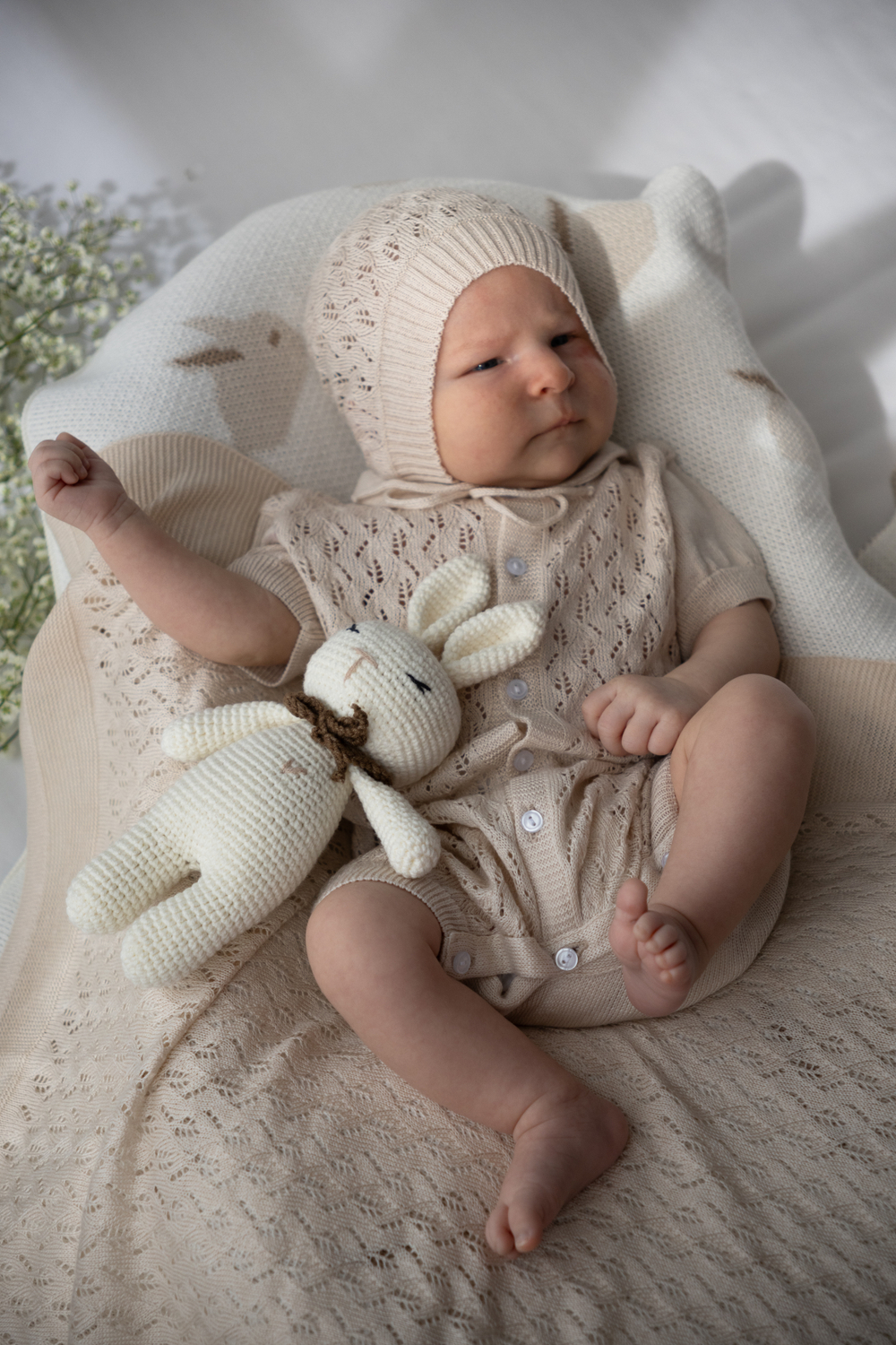 Комплект на выписку "Сакура" с песочником, Бежевый