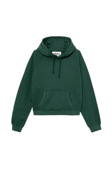 ZARA X BENITO ANTONIO ТОЛСТОВКА С КАПЮШОНОМ УКОРОЧЕННОГО КРОЯ, ЗЕЛЕНЫЙ
