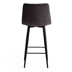 Стул полубарный CHILLY (mod. 7095пб ) ткань/металл, 53x44x94 см, высота до сиденья 66 см, темно-серый barkhat 14/черный (Комплект из 2 шт.)