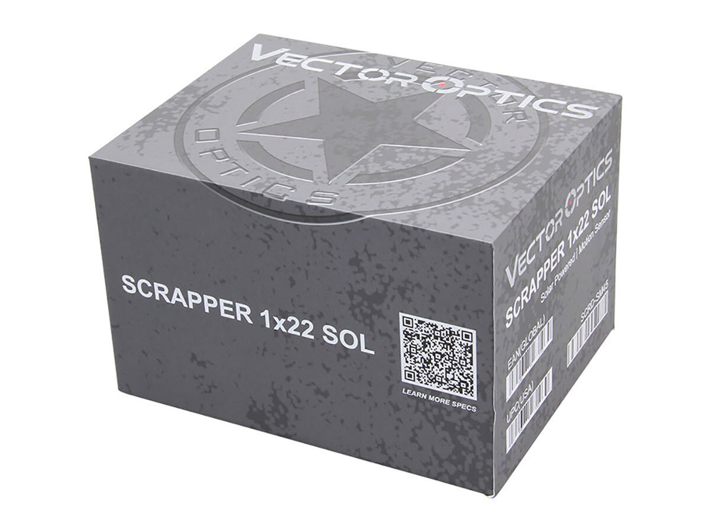 Коллиматор Vector Optics Scrapper 1x22 Solar, закрытого типа, MRS, красная, 8+2NV, на Weaver, IP67, 140г