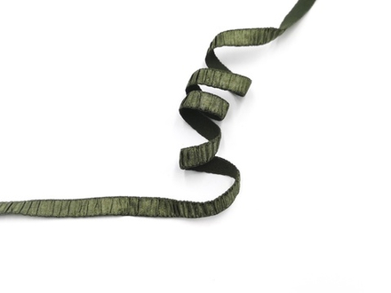 Бретелечная резинка со сборкой и блеском, 12 мм, хаки, (Арт: BR960/12-1258), м