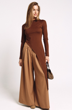 Лонгслив асимметричный 1239 корица