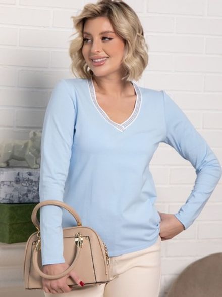 Блуза с кантом Либерти (голубая) Б15264-50М LT Collection