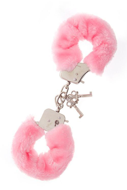 Металлические наручники с розовой меховой опушкой Metal Handcuffs With Plush