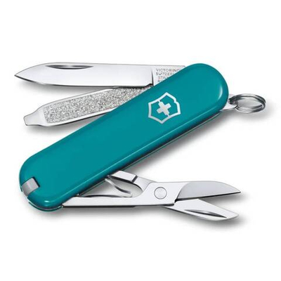 Нож перочинный Victorinox Classic Mountain Lake (0.6223.23B1) 58мм 7функций блистер бирюзовый