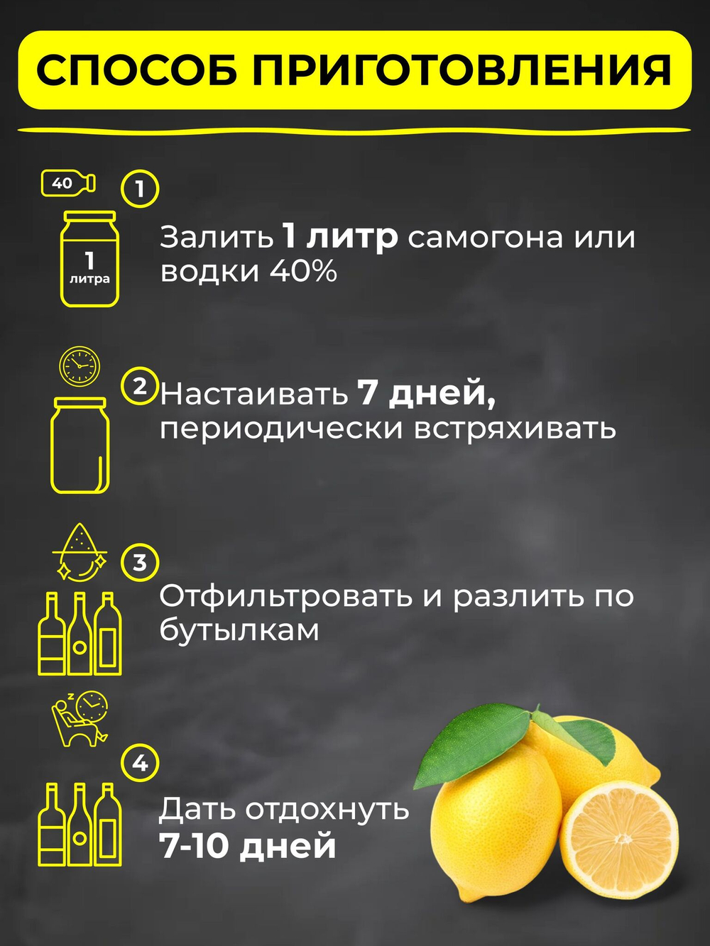 Набор для приготовления настойки Цедра лимона / Для настаивания на самогоне, водке 100 гр
